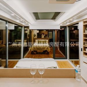 บ้านสำนักงานสำเร็จรูปทรงกลม ดีไซน์มินิมอล โครงอะลูมิเนียม ยี่ห้อ Foshan Source Factory รุ่น Space Pod - Product Image 3