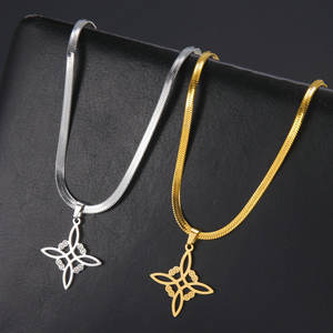 Collier Wicca Tetragrammaton Pentacle en Acier Inoxydable, Pendentif Nœud Sacré de Sorcière, Chaîne, Amulette Sceau de Salomon, Cadeaux - Product Image 4