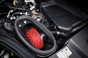 18-Sistema de admisión de fibra de carbono seco real para mejorar la velocidad de conducción para <span class=keywords><strong>Porsche</strong></span> para tubos de admisión de aire del motor <span class=keywords><strong>Macan</strong></span> S 3,0 T GTR - Product Image 3