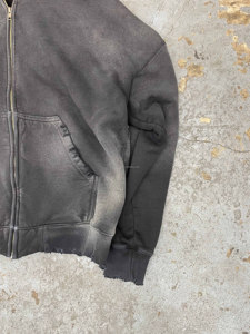 Y2k Thời Trang Đường Phố 500 GSM Pháp Terry Zipup Cổ Điển Chất Lượng Cao Cotton Áo Nặng Thêu Axit Rửa Zip up Áo - Product Image 3