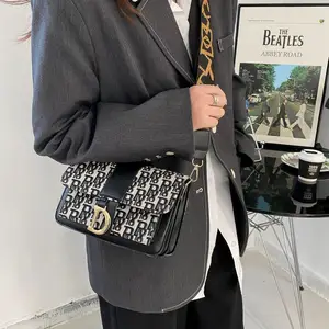 Новейший женский дизайнерский кошелек с буквенным принтом и широким ремешком на плечо, женская сумка, роскошная женская сумочка от известного бренда для женщин