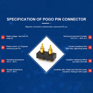 ผู้ผลิตจีน 2 ขา Pitch <span class=keywords><strong>2.2</strong></span> มม.ชายหญิงตัวเชื่อมต่อส่วนประกอบอิเล็กทรอนิกส์ขนาดเล็กทอง Plat Pogo Pin ตัวเชื่อมต่อแม่เหล็ก - Product Image 3