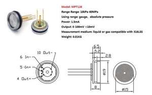 MPT100 초소형 마이크로 압력 센서 - Product Image 4