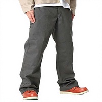 Pantalon de sport décontracté pour homme, taille haute, coupe droite, léger, en sergé polyester/coton, respirant, séchage rapide, avec braguette zippée, grandes tailles