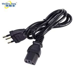 Chất lượng cao 3 pin cắm AC dây nguồn Brazil Đen đồng dây dẫn PVC cáp cách nhiệt mở rộng cắm - Product Image 1