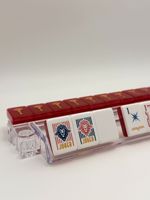 Tuiles de mahjong en cristal, motif feuille de ginkgo rouge, style américain, jeu pour 3 ou 4 joueurs