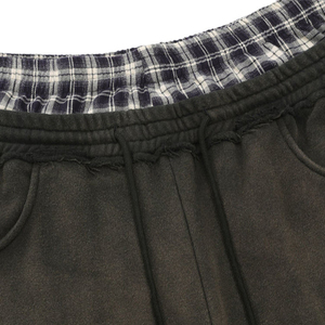 Premium Heavyweight Vintage Wash Large Graphic Font Print <strong>Brown</strong> Loose Fit Sweatpants <strong>Joggers</strong> for Men Support Custom Logo - Product Image 2