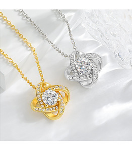 Hochwertiges Luxus-Muttertagsgeschenk AAA Zirkon Liebesknoten-Halskette Edelstahl-Schmuck zum Muttertag - Product Image 2