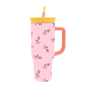 Vaso Térmico de Viaje de 40 oz con Pajita y Asa |   Soporte para Vasos de Coche |   Taza de Acero Inoxidable con Aislamiento al Vacío - Product Image 4