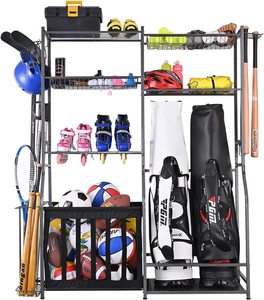 Mythinglogic Golf Storage Garage Organizer,2 Golf Bag Storage Stand and Other Sports Equipment Storage Rack,