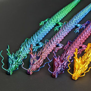 Statue de dragon imprimée en 3D, dragon chinois articulé avec des articulations mobiles, dégradé réaliste, figurine de collection pour l'affichage - Product Image 2