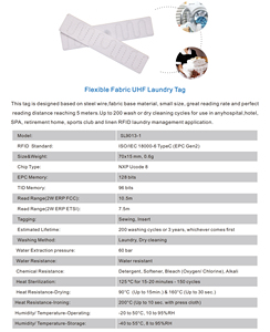 SUNLANRFID мини <span class=keywords><strong>RFID</strong></span> карта контроля доступа водонепроницаемый UHF текстиль отслеживание моющийся NFC интерфейс 860-960 мГц частота для стирки - Product Image 6