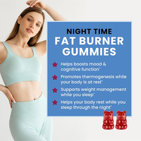 Rosebest Gummies Brûle-Graisse Nocturnes aux Extraits d'Herbes Naturelles de Haricot Blanc et de Grains de Café Vert avec Vitamines B6 et D3 pour la Perte de Poids