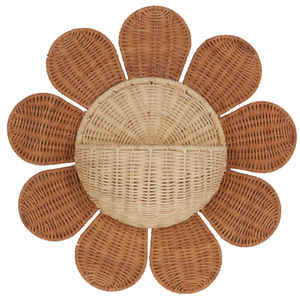 Décorations murales suspendues en <span class=keywords><strong>rotin</strong></span> naturel tissé à la main, style Art Déco, sur mesure, pour anniversaire, rangement domestique, jardin et plantes - Product Image 1