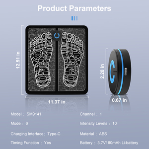 <span class=keywords><strong>TENS</strong></span>/EMS <span class=keywords><strong>Foot</strong></span> Pad Portable EMS Masajeador de pies Máquina recargable, 8 modos Niveles para viajes Hogar y oficina Manejo del dolor - Product Image 2