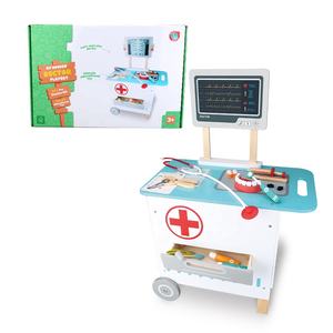 <span class=keywords><strong>Happy</strong></span> Earth-ชุดอุปกรณ์หมอทำจากไม้สำหรับเด็กเล่นสวมบทบาททางการแพทย์ของเล่นในโรงพยาบาลคลินิกแบบโต้ตอบ - Product Image 5