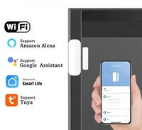 Sensor Magnético Inteligente WiFi Tuya para Puerta, Detector de Alarma Controlado por Aplicación para Hogar y Hotel, Material Plástico, Alimentación por Batería