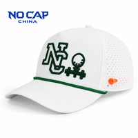 Casquette de golf et de baseball Nocapchina personnalisée à 5 panneaux, qualité supérieure, imperméable, perforée au laser, avec cordon et logo brodé sur mesure