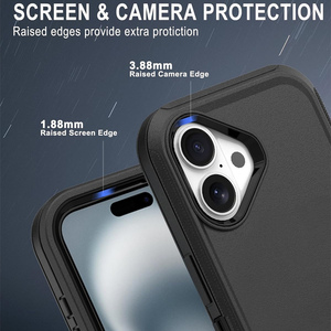 Điện thoại di động Trường hợp đối với <span class=keywords><strong>iPhone</strong></span> 16 Pro Max <span class=keywords><strong>6</strong></span>.9 15 cộng với 14 Pro 13 12 11 SE 2025 Bao da vành đai Clip defender chống sốc điện thoại bao gồm - Product Image 3