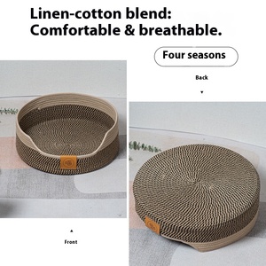 Effen Patroon Rotan Kat Nest Zomer Sofa Kitten Vier Seizoenen Universeel Geweven Kat Slaapmat Huisdier <span class=keywords><strong>Bed</strong></span> - Product Image 3