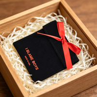 Sacs en daim personnalisés FananySew avec logo pour emballage de bijoux, pochette à rabat pliée pour bijoux