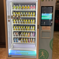 Distributeur automatique à écran tactile de 21,5 pouces avec convoyeur à bande, refroidissement par compresseur, capacité réglable, pour aliments sains et fruits, WiFi/4G