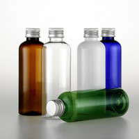Flacon à vis en aluminium avec couvercle à vis, bouteille de toner, shampoing en plastique, distributeur de liquide, de 50ml, 100ml, 150ml, 200ml, 250ml, 8oz, couleur or, argent, 500ml