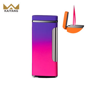 OEM Gradient Gas Lighter with Custom Logo <b>Laser</b> Color Windproof <b>Torch</b> - Product Image 4