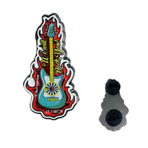 شارة معدنية مخصصة على شكل جيتار، دبوس معدني موسيقي للملابس، شارة معدنية على شكل جيتار - Product Image 3
