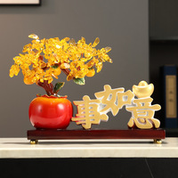 Figurine sculptée en résine époxy Chat porte-bonheur, Gourde et Chou, Ornement d'art populaire, Cadeau d'affaires personnalisé, Décoration de salon, TV ou cave à vin