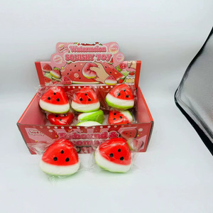 Juguete Blandito de Sandía en Rodajas, Juguete Sensorial de PU Suave y Húmedo de Rebote Lento con Simulación de Fruta para Aliviar el Estrés para Adultos - Product Image 3