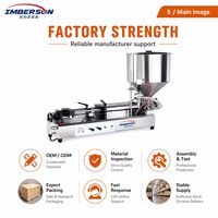 Machine de remplissage semi-automatique horizontale à piston de haute précision (5-250 ml) pour petites entreprises, idéale pour les boissons, les crèmes pour le visage et les gels en verre ou en métal.
