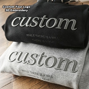 T-shirt da <span class=keywords><strong>uomo</strong></span> personalizzate in cotone con ricamo 3D, all'ingrosso, con logo personalizzato, pesanti, 100% cotone - Product Image 2
