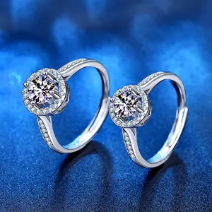 100% Real 925 Silver Ring for Women Natural Moissanite Jewelry Gemstone Anillos De Bizuteria Tension Setting Mini Diamond Ring