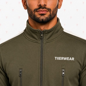 Conjunto Deportivo Clásico de Poliéster con Forro Polar, Chaqueta con Cierre Completo, Pantalones Deportivos Rectos, Transpirable, para Entrenamiento Físico, Marca Personalizada - Product Image 6