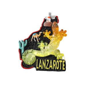 Aimant de réfrigérateur Lanzarote <span class=keywords><strong>Espagne</strong></span>, souvenir de voyage, résine 3D, artisanat fait main, <span class=keywords><strong>ville</strong></span> <span class=keywords><strong>touristique</strong></span> pour la décoration du réfrigérateur - Product Image 5