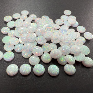 Alibaba cổ Opal <span class=keywords><strong>Cabochon</strong></span> Vòng phẳng trở lại 2mm 3mm 4mm 5mm 6mm tổng hợp lửa Opal - Product Image 1
