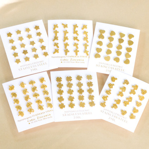 Pendientes de tuerca con forma de corazón de oro, acero inoxidable 316L, joyería hipoalergénica para mujer, accesorios de moda - Product Image 1