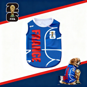 Vêtements pour animaux de compagnie officiels de la Coupe du monde <span class=keywords><strong>FIFA</strong></span> 2026, vêtements pour chiens élastiques, veste de luxe pour chien, t-shirt pour l'équipe de football de France - Product Image 3