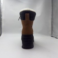 Sepatu Bot Salju Pria Anti Air Hangat Anti Selip Berlapis Wol & Sherpa, Bantalan Empuk, Ujung Bulat, Model Ankle & Bootie, Bagian Atas dari Kain Felt & Kulit Sapi Suede