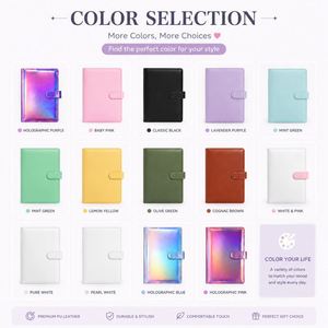 Carpeta de Anillas A5 A6 de 6 Orificios, Cubierta de Cuaderno Planificador de Presupuesto de Cuero PU, Carpeta DIN con Impresión UV de Lujo - Product Image 6