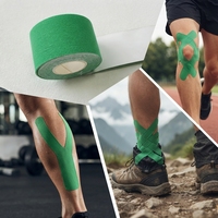 Pita Kinesiologi Elastis Tahan Air Bernapas Penyangga Otot Pita Atletik untuk Kebugaran Gym Lari Hiking Olahraga Roll