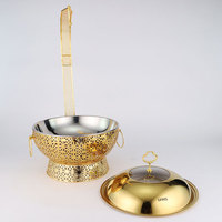 Bestseller 8L Gold Steel Chafing Dish, Restaurant Food Heiz behälter, Edelstahl Topf Alkohol beheizte Chafing Dish