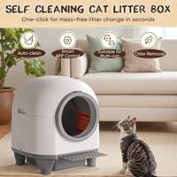 Bac à litière intelligent autonettoyant pour chat, contrôle via application Tuya, double capteur de sécurité anti-pincement, grande capacité 80L pour maison multi-chats