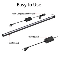 JSD RGB Aquarium-Blasenlichtstreifen 7-Farben Automatischer Farbwechsel Tauchbare Luftstein-LED-Lampe mit Saugnäpfen