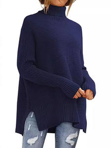 Prezzo all'ingrosso maglione Oversize da <span class=keywords><strong>donna</strong></span> a <span class=keywords><strong>collo</strong></span> <span class=keywords><strong>alto</strong></span> personalizzato manica lunga orlo Modulare <span class=keywords><strong>dolcevita</strong></span> in poliestere lavorato a maglia abbigliamento Oversize - Product Image 5