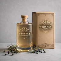 Op maat gemaakte kleurlogo 500ml super-flint glazen fles met verpakking doos lege fles voor sterke drank whisky wodka groothandel fabriek