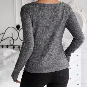 Blusa de Algodón de Manga Larga con Cuello en V y Encaje Vintage de Alta Calidad para Mujer, Nueva Colección de Otoño, Venta al por Mayor - Product Image 2