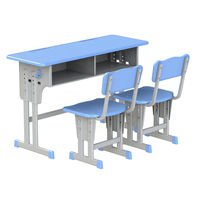 Ensemble table et chaise double en fer, moderne, réglable, durable et confortable, idéal pour l'école, les étudiants, la maison et le bureau – Vente directe usine