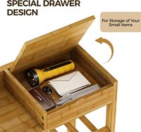 Armoire à chaussures en bambou robuste, rangement à chaussures durable, étagère à chaussures multifonctionnelle avec boîte de rangement pour l'entrée de la porte d'entrée